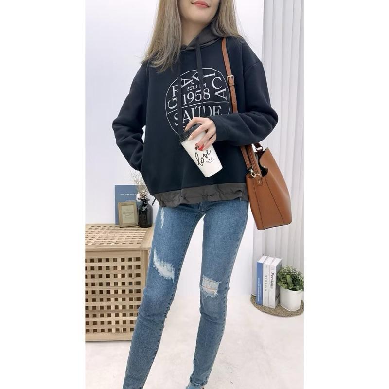 《MIKA米卡服飾》現貨 刷毛帽T 連帽刷毛上衣 刷毛大學T 帽T 刷毛上衣 刷毛T 厚刷毛 刷毛口袋T 側袋刷毛T-細節圖4