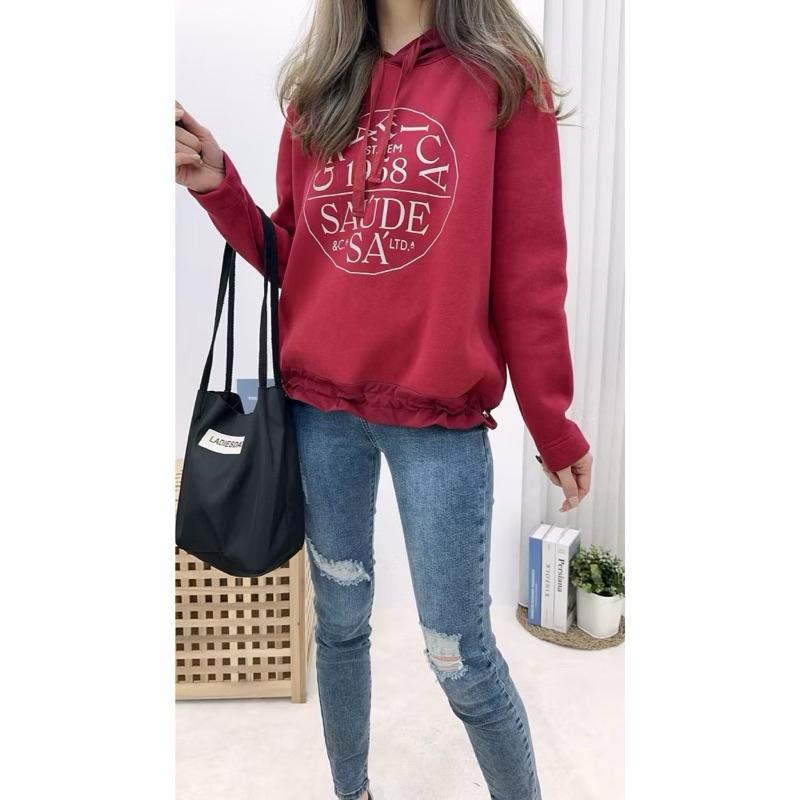 《MIKA米卡服飾》現貨 刷毛帽T 連帽刷毛上衣 刷毛大學T 帽T 刷毛上衣 刷毛T 厚刷毛 刷毛口袋T 側袋刷毛T-細節圖5