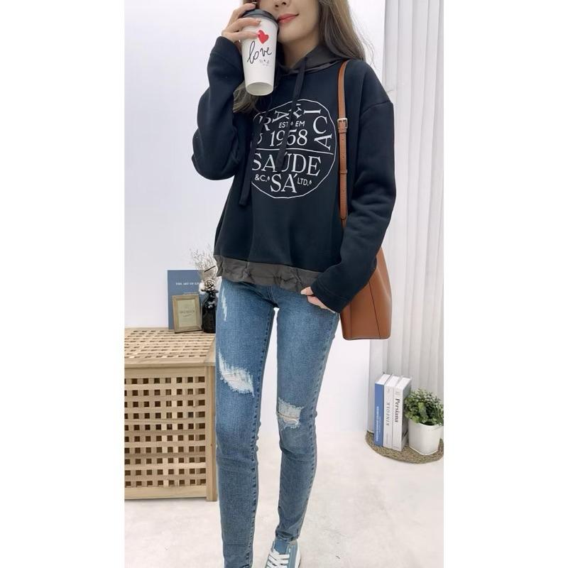 《MIKA米卡服飾》現貨 刷毛帽T 連帽刷毛上衣 刷毛大學T 帽T 刷毛上衣 刷毛T 厚刷毛 刷毛口袋T 側袋刷毛T-細節圖7