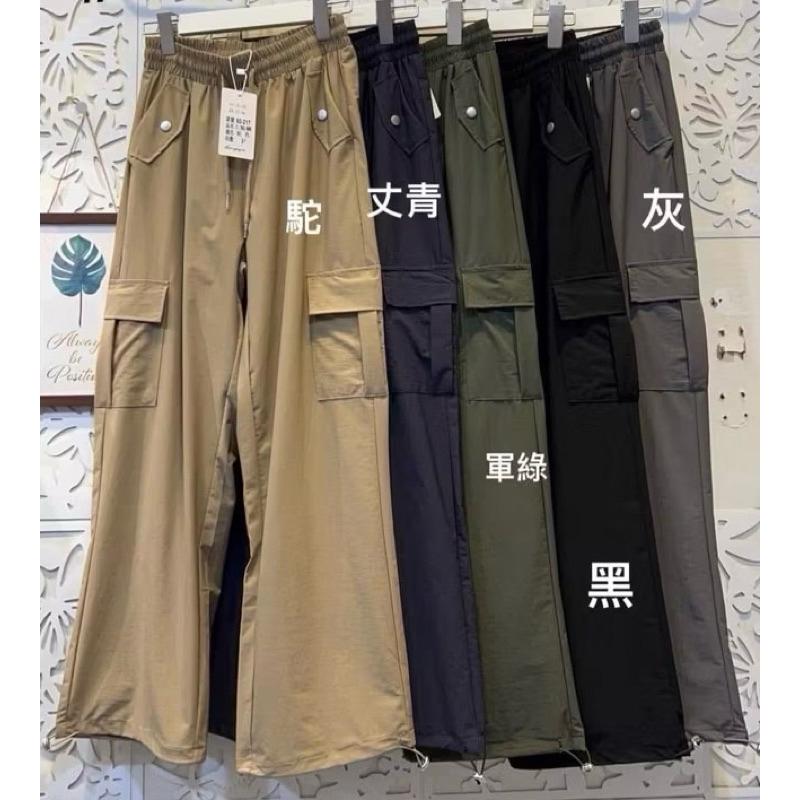 《MIKA米卡服飾》隔日到貨 工裝褲 涼感褲 休閒褲 運動褲 工作褲 休閒工裝褲 顯瘦褲 長褲 女裝 黑褲 涼感褲-細節圖2