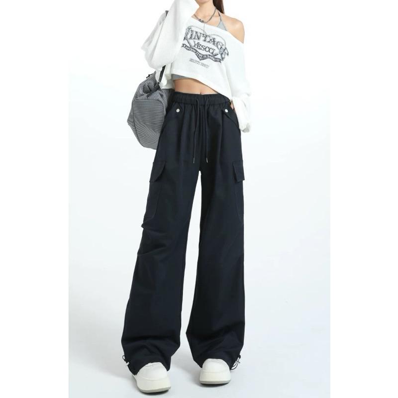 《MIKA米卡服飾》隔日到貨 工裝褲 涼感褲 休閒褲 運動褲 工作褲 休閒工裝褲 顯瘦褲 長褲 女裝 黑褲 涼感褲-細節圖3