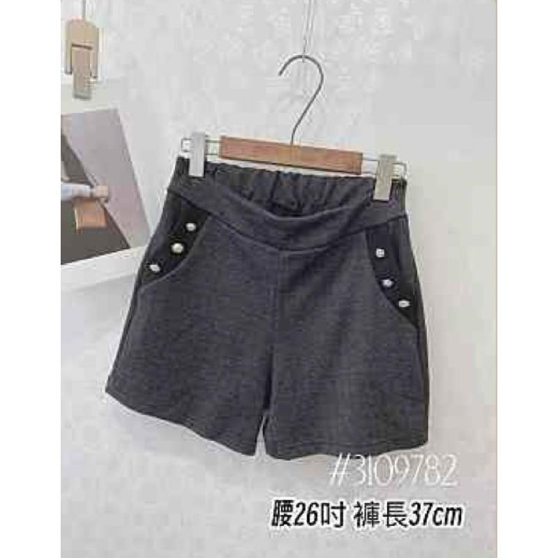 《MIKA米卡服飾》現貨 小香風短褲 短褲 彈力短褲 台灣製 時裝短褲 上班褲 黑褲 口袋短褲 人字紋 9782 女裝-細節圖2