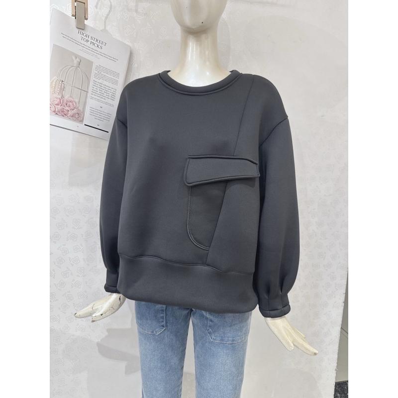 《MIKA米卡服飾》現貨 刷毛大學T 刷毛T 大學T 長袖T恤 素T 刷毛上衣 素面刷毛衣 刷毛棉T 長袖上衣 女裝-細節圖2