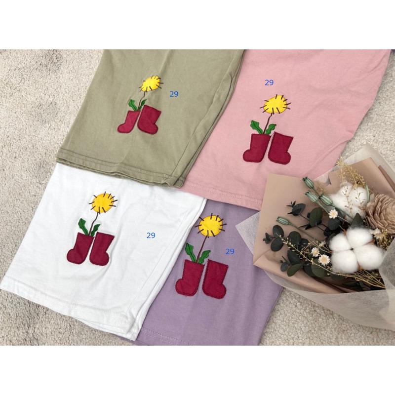 《MIKA米卡服飾》韓版棉T 涼感T 涼棉T 電繡棉T 素T 仙人掌 圓領短袖上衣 短袖棉T 簡單百搭 素面 棉T-細節圖2