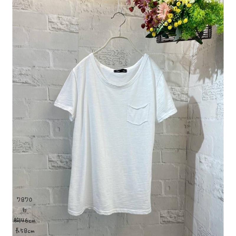 《MIKA米卡服飾》口袋素面棉T 韓版棉T 薄棉T 大學T 竹節棉 涼棉T 休閒棉T 涼感棉T 工作上衣 素T 女裝-細節圖6