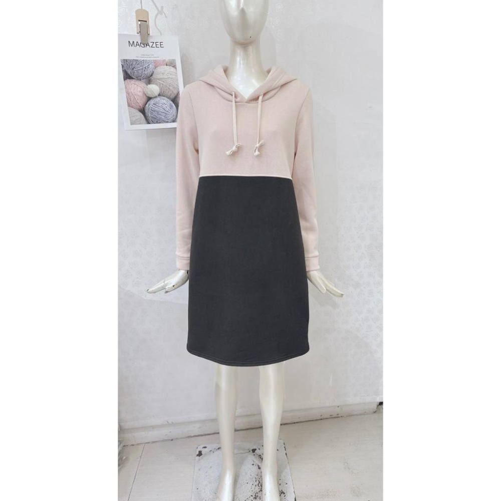 《MIKA米卡服飾》長版刷毛帽T 長版刷毛T 長版T  刷毛 長版棉T 帽T 口袋洋裝 洋裝 長洋 刷毛帽T 女裝-細節圖2