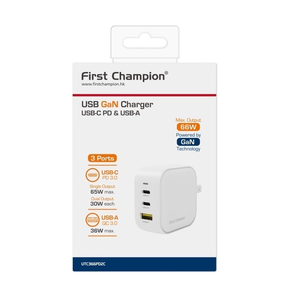 First Champion｜66W USB-C GaN 氮化鎵充電器 PD QC 快充-細節圖6