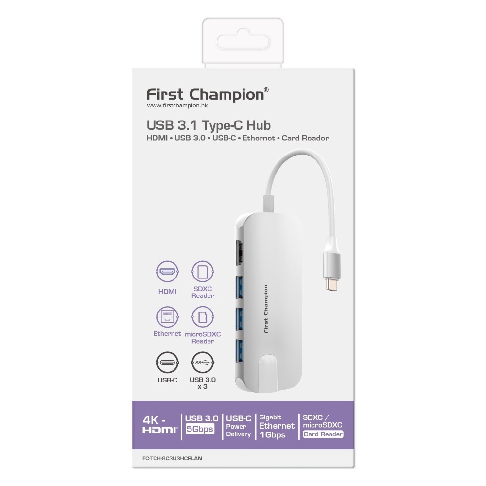 First Champion｜USB Type-C 集線器 (8合1) (with Gigabit Lan) 有網路孔-細節圖5