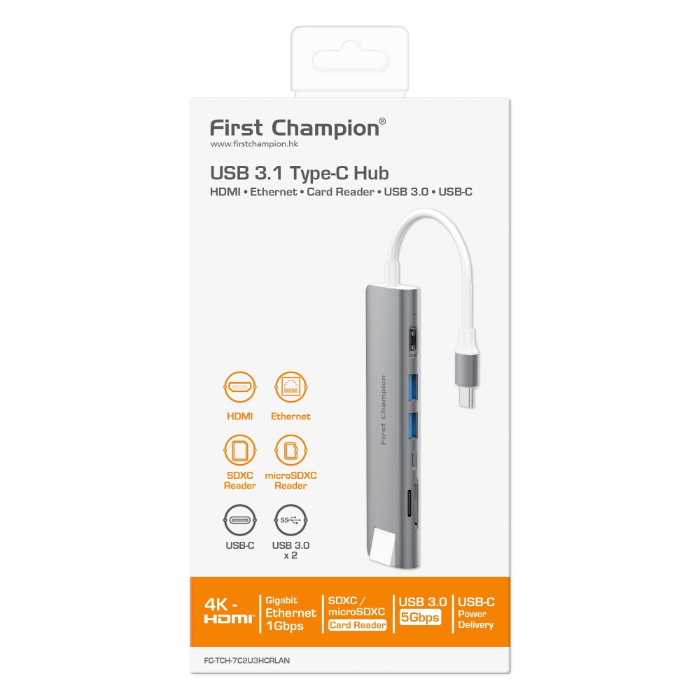 First Champion｜USB Type-C 集線器 (7合1) (with Gigabit Lan) 有網路孔-細節圖2