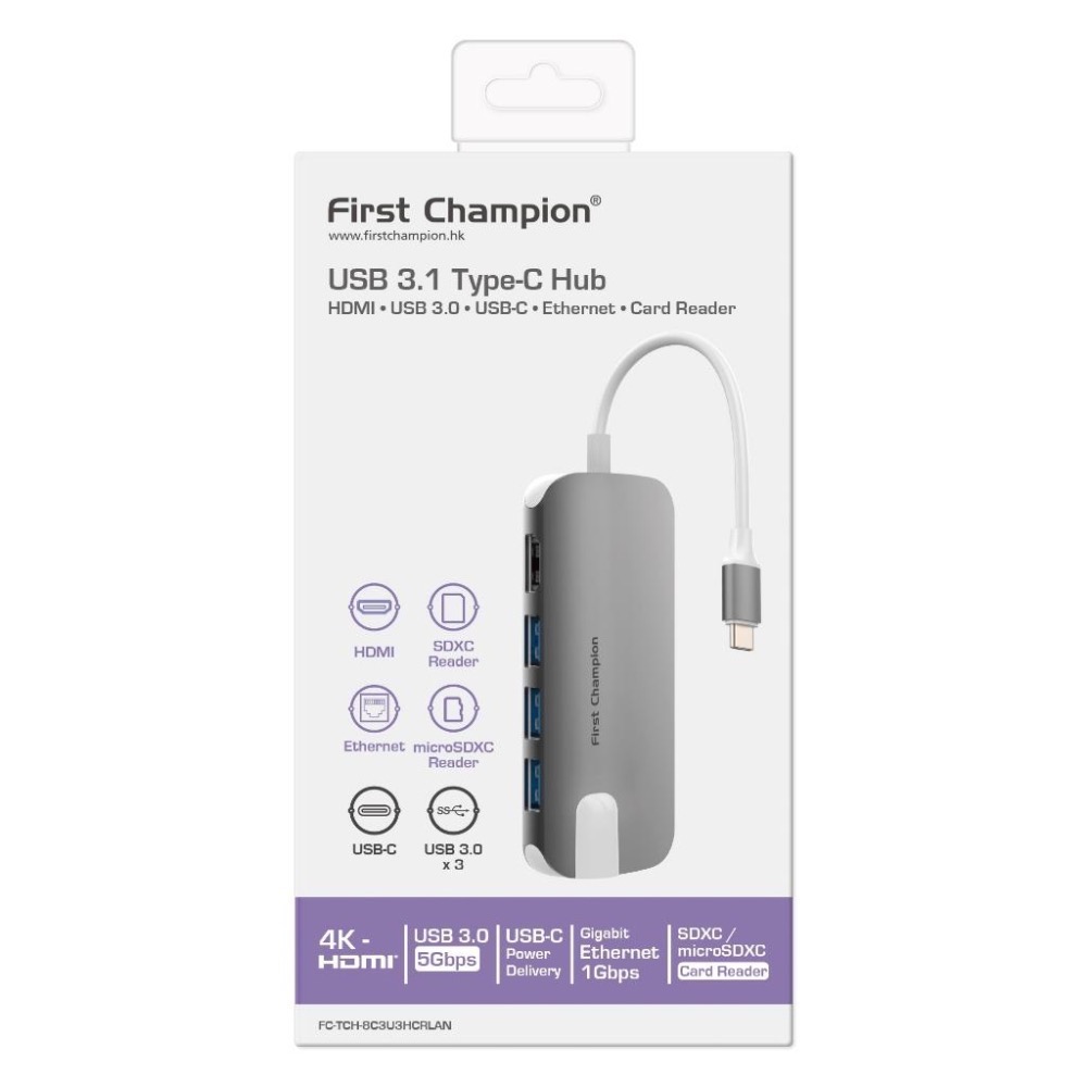 First Champion｜USB Type-C 集線器 (8合1) (with Gigabit Lan) 有網路孔-細節圖4