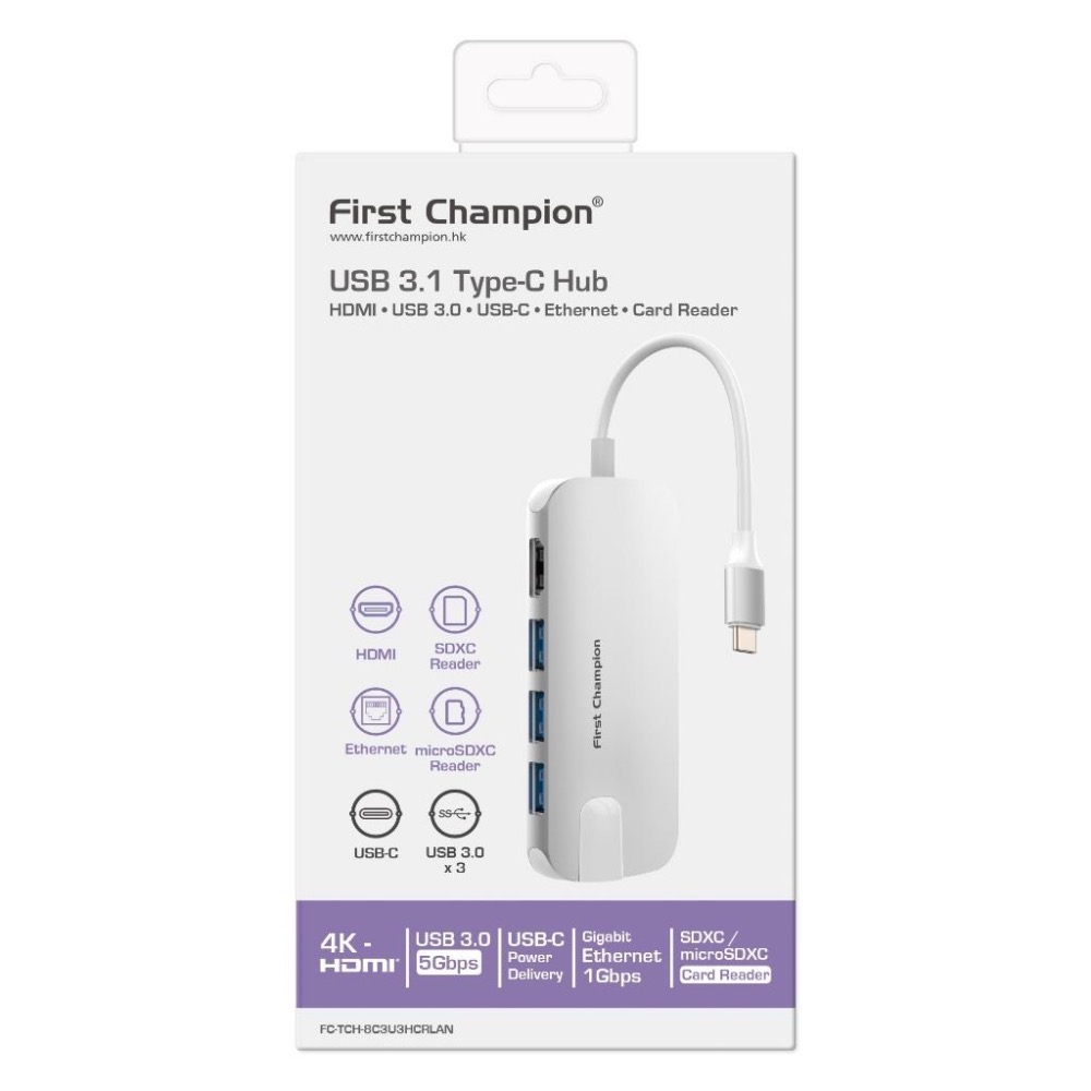 First Champion｜USB Type-C 集線器 (8合1) (with Gigabit Lan) 有網路孔-細節圖7