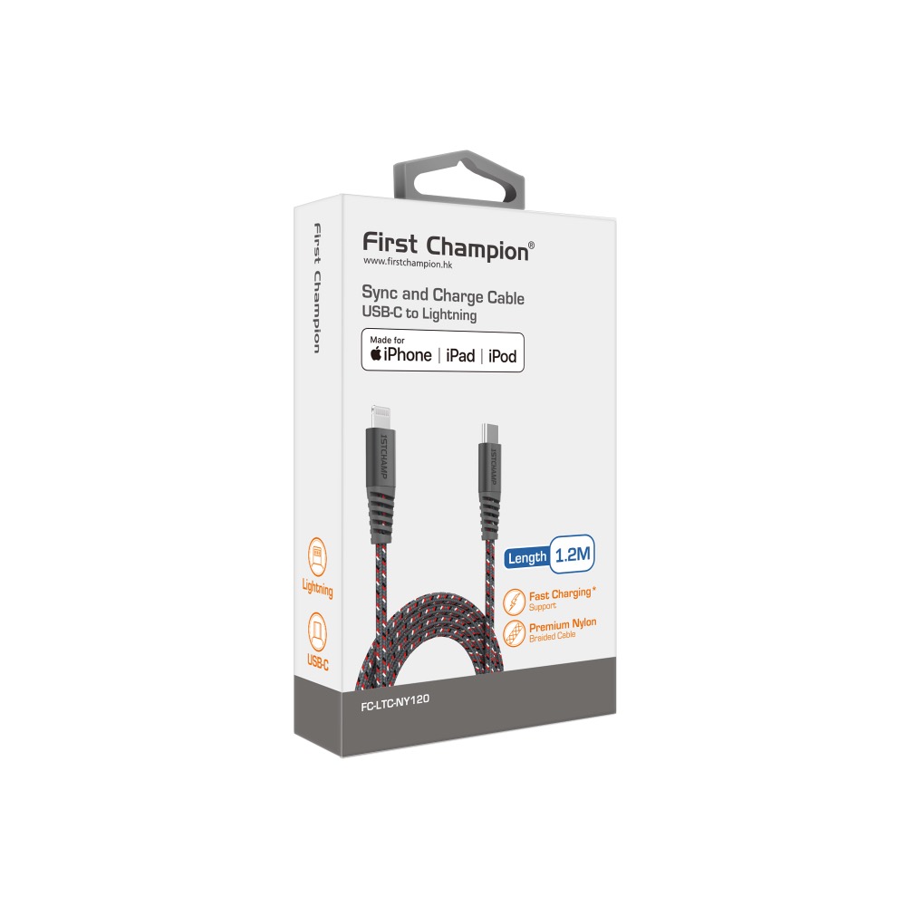 First Champion｜30cm/120cm/200cm MFi認證 尼龍編織 iPhone充電傳輸線 PD快充-規格圖9