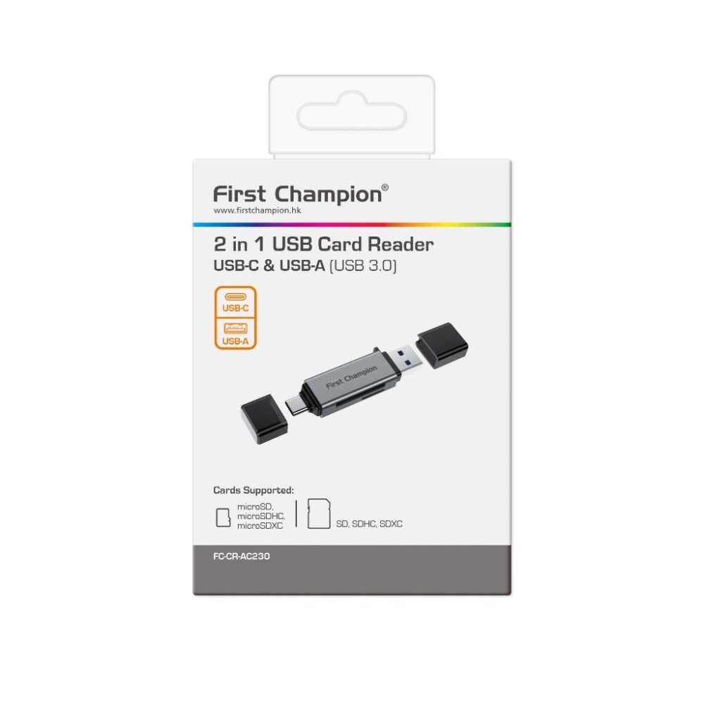 First Champion｜USB 3.0 Type C & USB-A 2合1讀卡器 microSD/SD-細節圖3