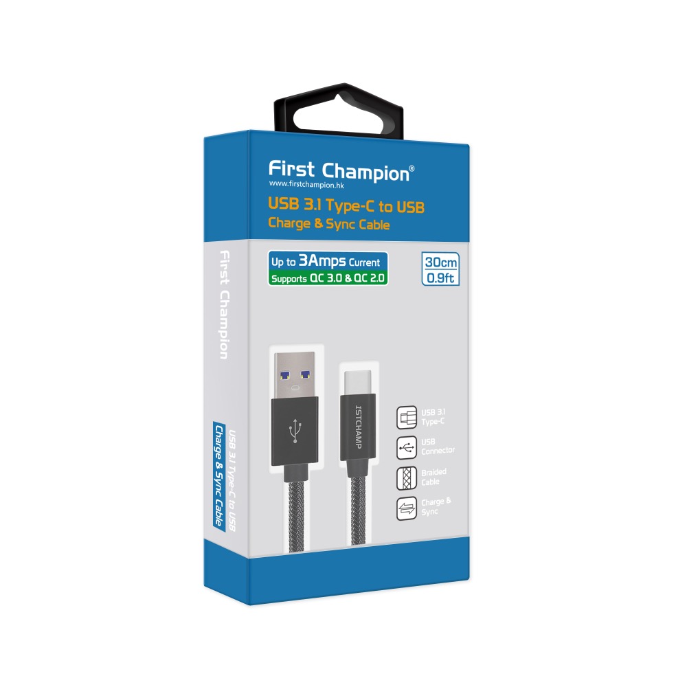 First Champion｜30cm/100cm USB 3.1 網管編織 Type-C 充電傳輸線 快充 QC3.0-規格圖7