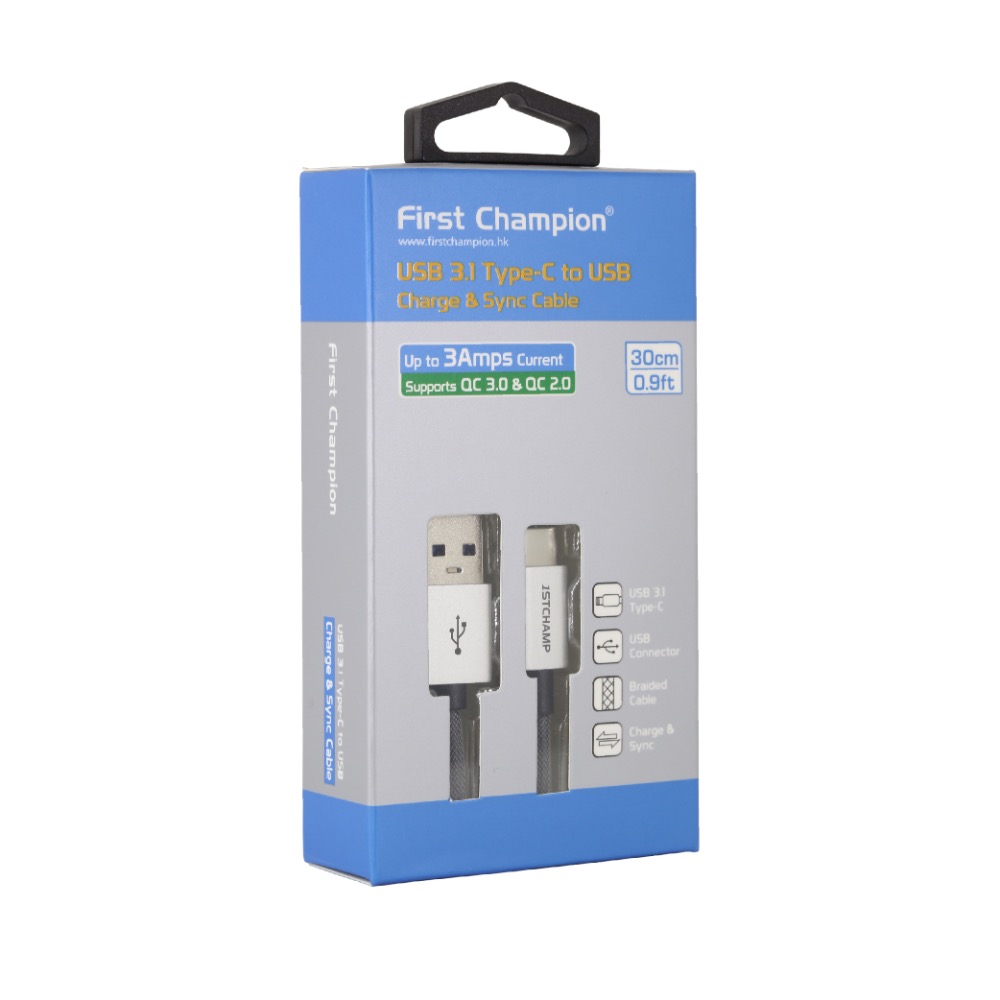First Champion｜30cm/100cm USB 3.1 網管編織 Type-C 充電傳輸線 快充 QC3.0-規格圖7