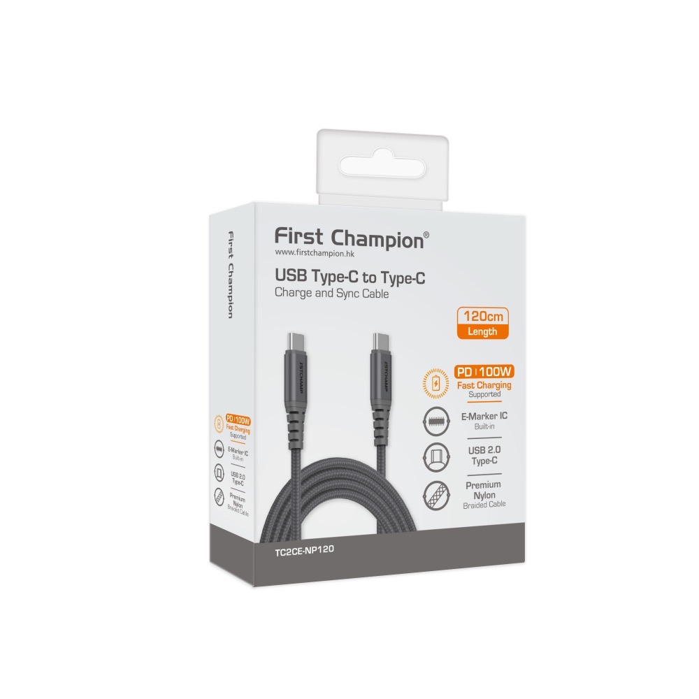 First Champion｜30cm/120cm 100W USB 2.0 Type-C to Type-C充電傳輸線-規格圖7