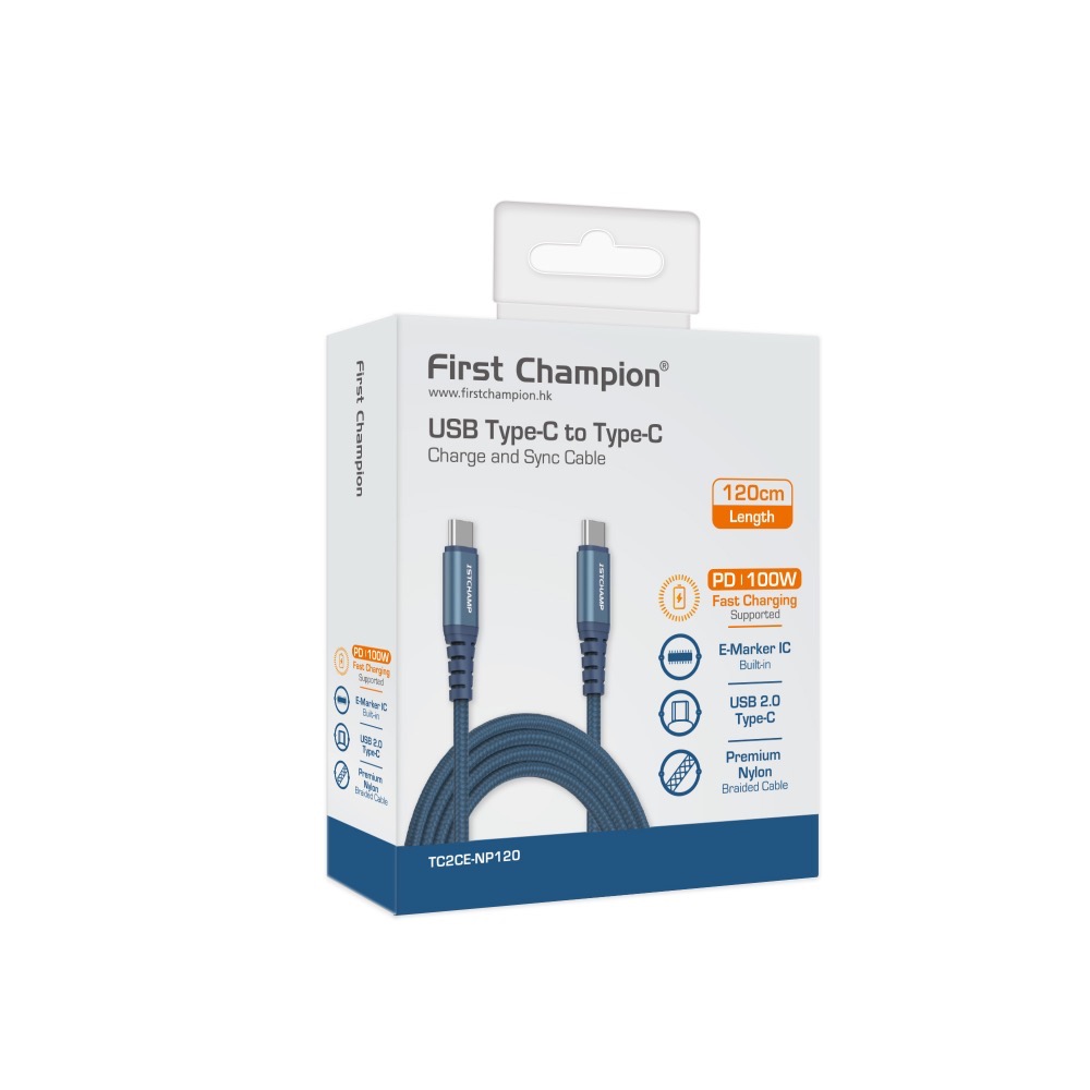 First Champion｜30cm/120cm 100W USB 2.0 Type-C to Type-C充電傳輸線-規格圖7