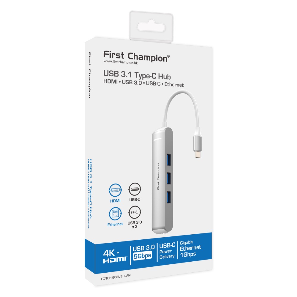 First Champion｜USB Type-C 集線器 - 6合1 (with Gigabit Lan) 有網路孔-規格圖7