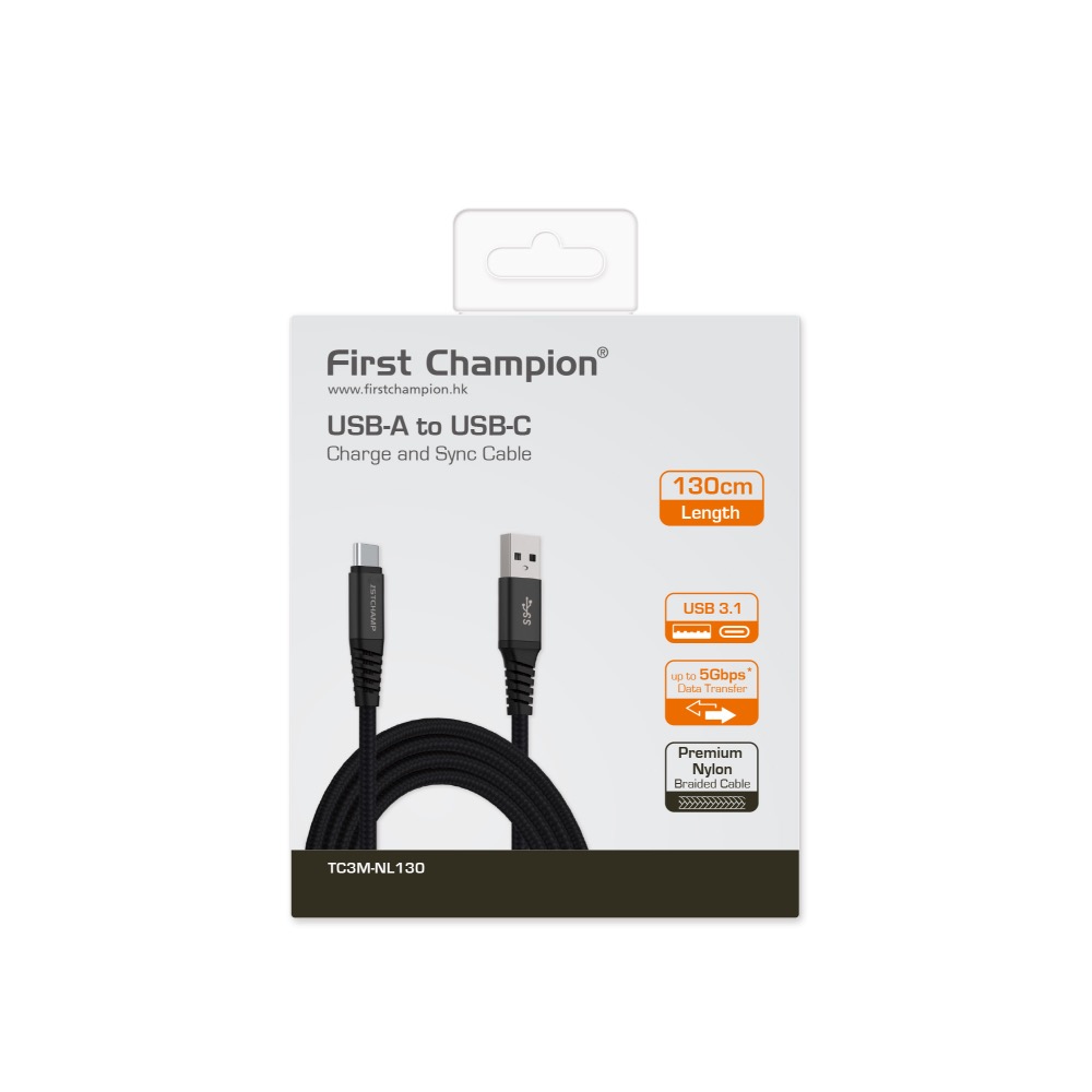 First Champion｜130cm/200cm USB 3.1 尼龍編織 Type-C 充電傳輸線 快充 QC-規格圖4