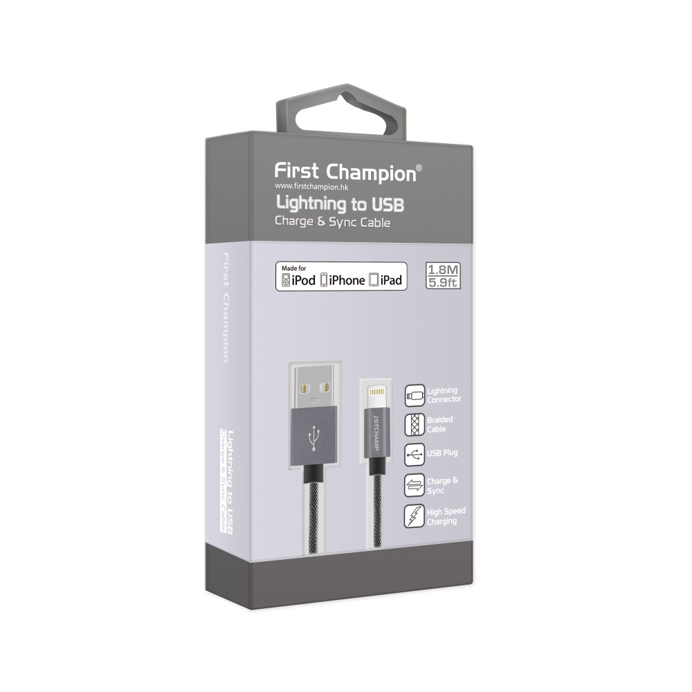 First Champion｜180cm MFi認證 網管編織 iPhone充電傳輸線 Lightning-規格圖7