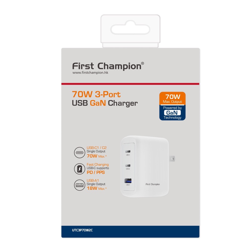 First Champion｜70W GaN氮化鎵 2C1A充電器 PD/PPS快充-細節圖3