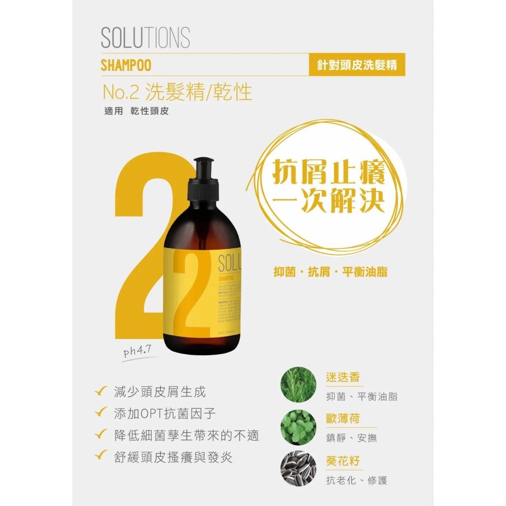 Id HAIR｜SOlUTIONS 頭皮養護系列 No.2 洗髮精 (乾性) 500ml 提碁公司貨-細節圖3