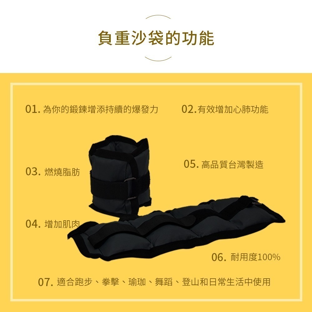 【NORDITION】2公斤 多功能負重沙袋  ◆ 台灣製 復健 跑步訓練-細節圖4