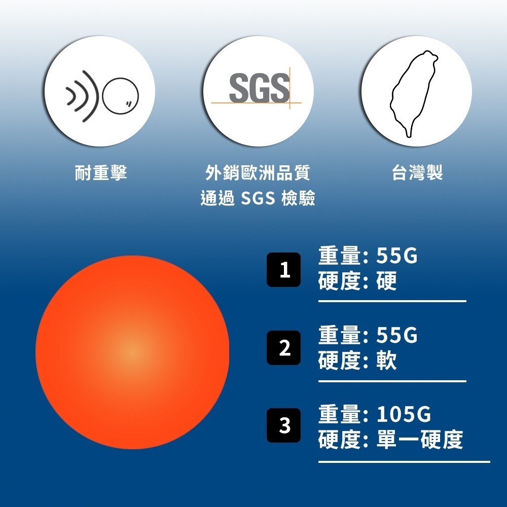 【NORDITION】55G-曲棍球 ◆ 台灣製 軟/ 硬 5個/組-細節圖3