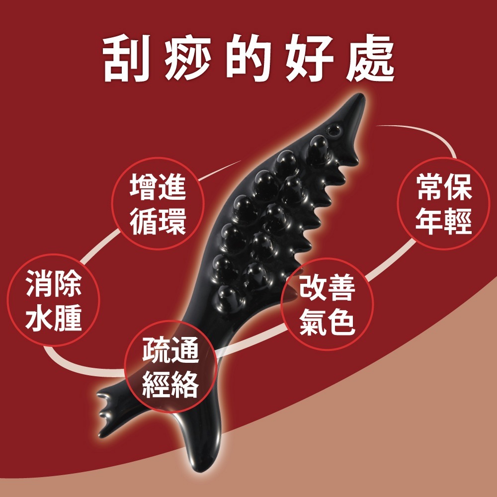 【NORDITION】升級鯉魚刮痧板◆臉部按摩 頭皮舒壓 點穴撥筋-細節圖2