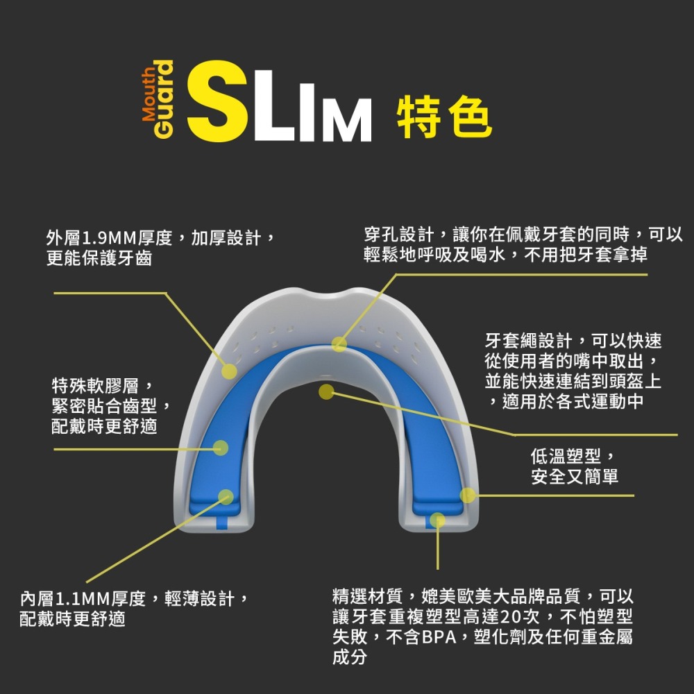 【NORDITION】 Slim 雙層記憶運動牙套 ◆ 護齒器 成人-細節圖5