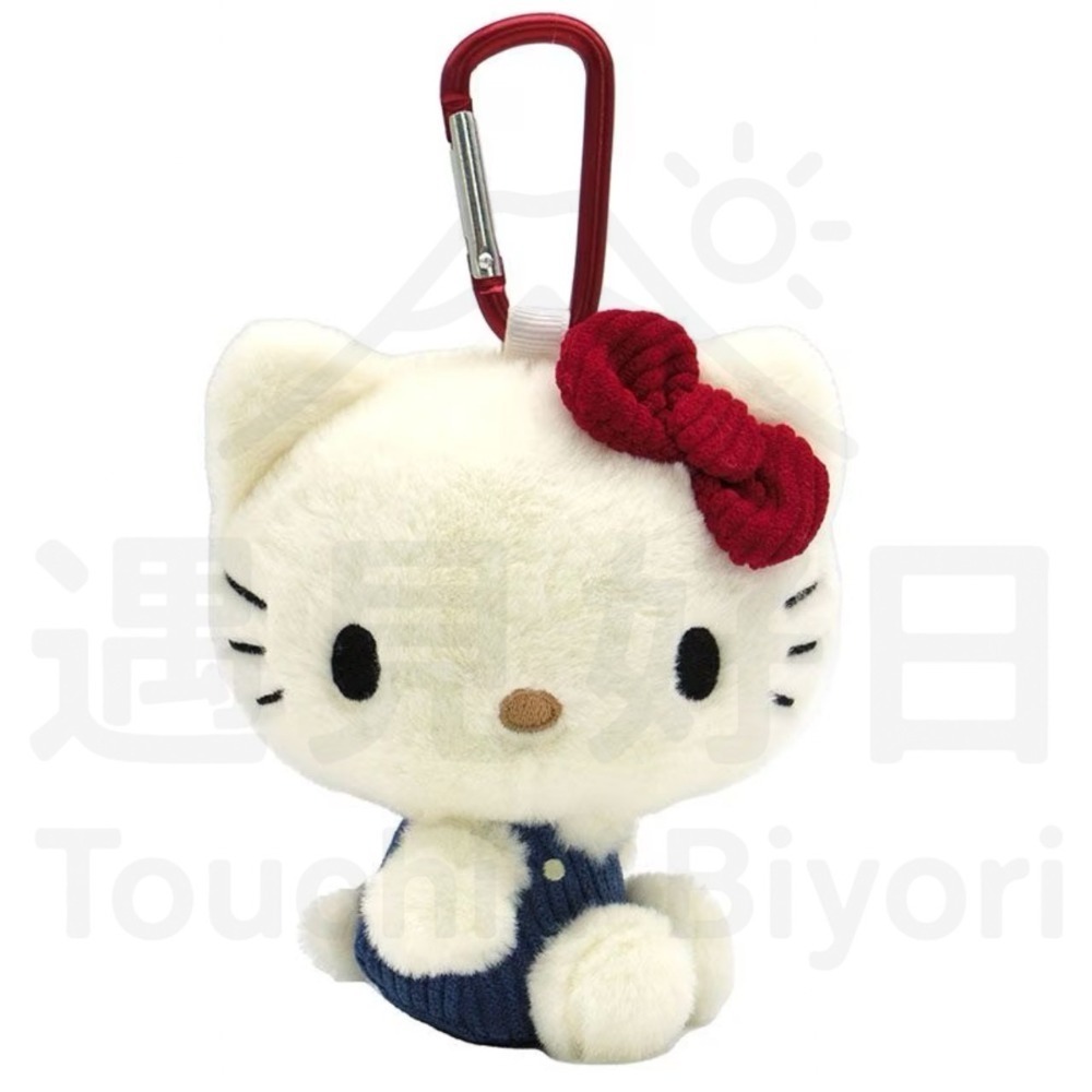 【現貨】日本 三麗鷗 Sanrio【復刻版】Hello Kitty 細植絨可收納購物袋｜登山扣吊飾-規格圖4