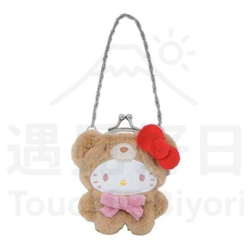 【現貨】日本 Sanrio 三麗鷗 毛茸茸小熊裝口金包-規格圖2