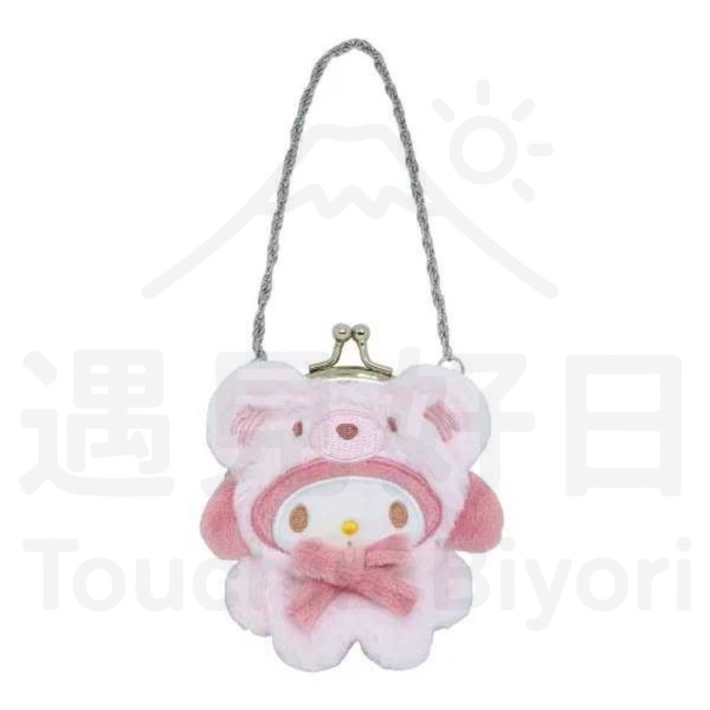 【現貨】日本 Sanrio 三麗鷗 毛茸茸小熊裝口金包-規格圖2