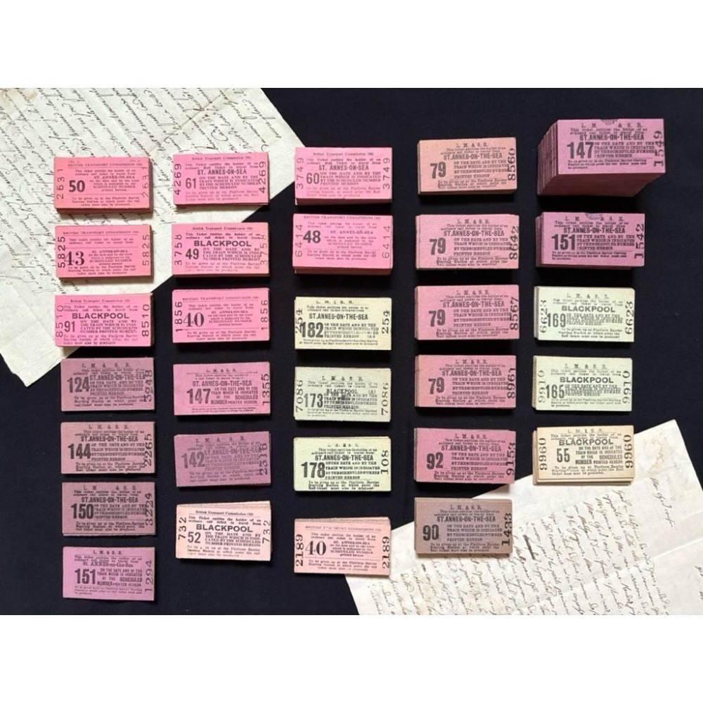 英國 數字單色鐵路票 單張┃復古票券 復古車票 手帳素材 手作素材 拼貼素材 復古紙品 小布 BJD 泰迪熊配件-細節圖2