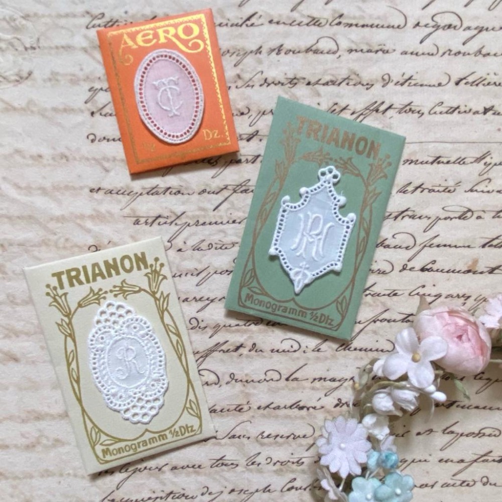 瑞士 古董刺繡字母布標 六入布標含封┃歐洲古董 古董雜貨 復古雜貨 縫紉道具 手作材料 泰迪熊配件 小布 關節偶 BJD-細節圖2