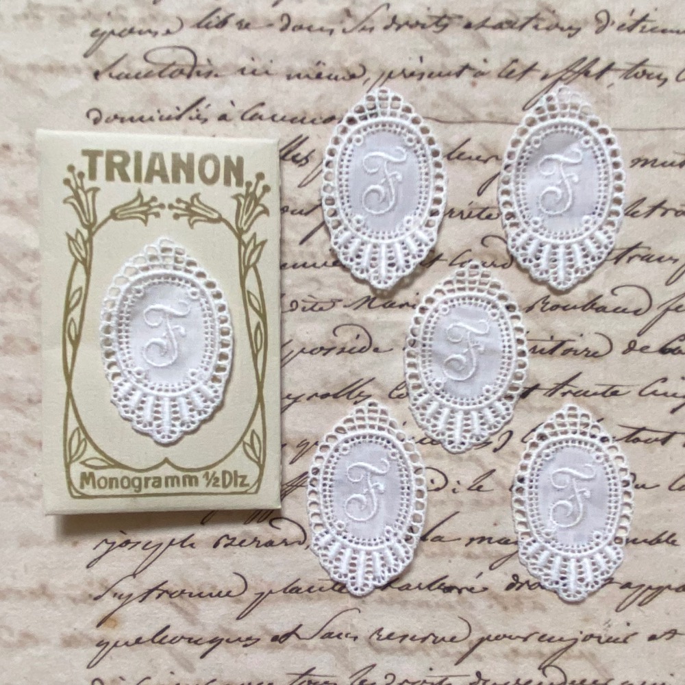 瑞士 古董刺繡字母布標 六入布標含封┃歐洲古董 古董雜貨 復古雜貨 縫紉道具 手作材料 泰迪熊配件 小布 關節偶 BJD-規格圖5