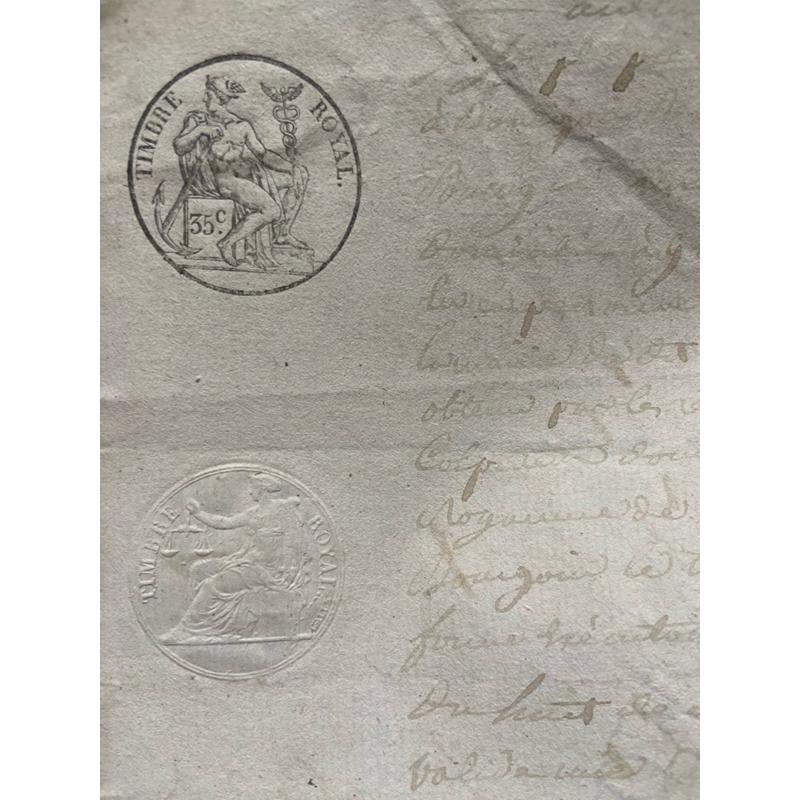 ━ 法國 1825年公證檔案J ━ 手帳素材 手作素材 拼貼素材 復古素材 古董紙品 復古紙品 歐洲古董 拍照背景 空間-細節圖2