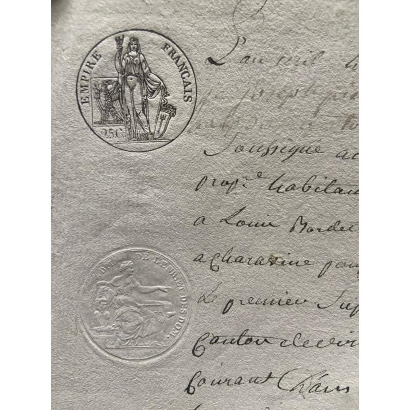 ━ 法國 1813年公證檔案C ━ 手帳素材 手作素材 拼貼素材 復古素材 古董紙品 復古紙品 歐洲古董 拍照背景 空間-細節圖2