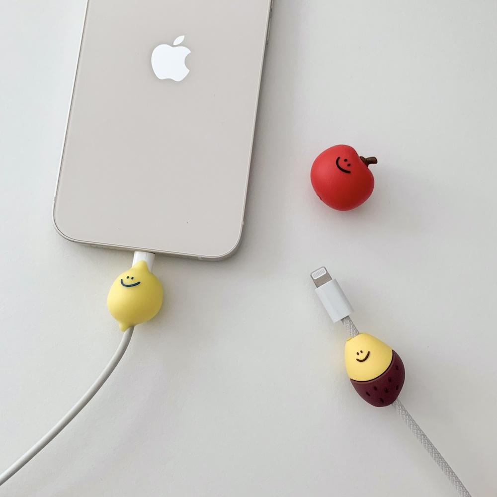 semo新品 限時特價 檸檬 蘋果 咬線器 韓國代購 韓國限定 韓國代買 iphone 充電線周邊-細節圖7