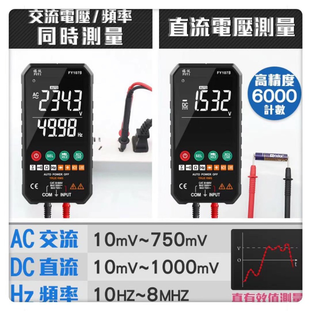 全自動萬用電錶 三用電表 智能防燒測電錶 NCV非接觸式電壓探測 自動辨識無須換檔 高精度測電錶老電工強推薦居家生活工具-細節圖2