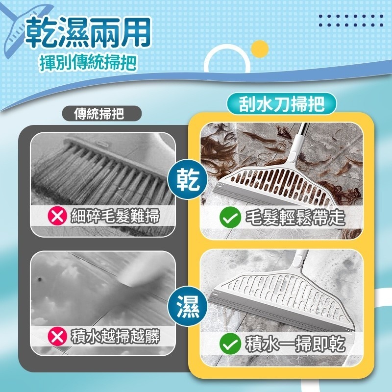 【快速出貨】魔術掃把 刮水掃把 刮水刀 掃把 拖把 刮水 浴室刮水 乾溼兩用掃把 玻璃刮水 防靜電掃把-細節圖2