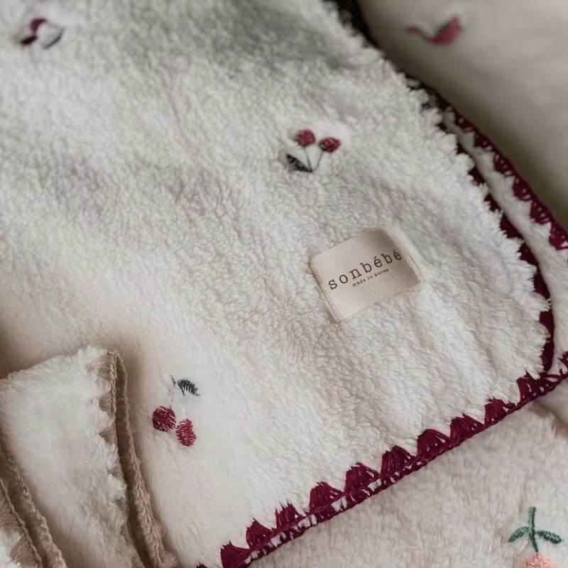 ║．現貨．║ ★ᵕ̈正韓ᵕ̈ 🇰🇷sonbebe刺繡珊瑚絨毯-規格圖10