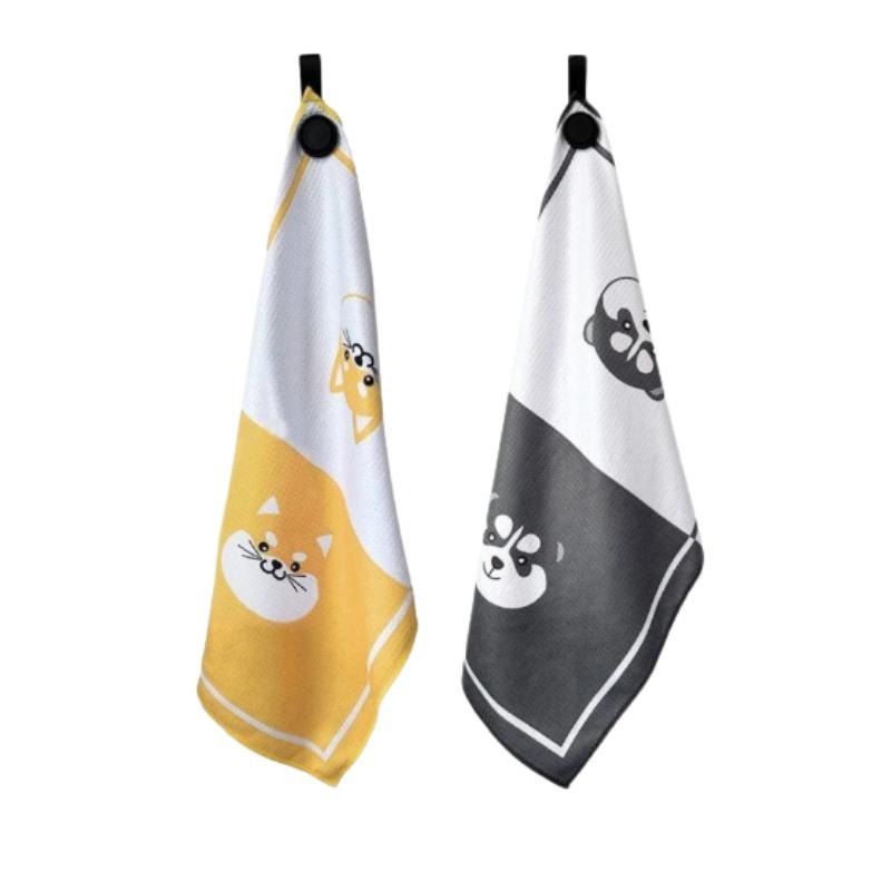 【鉑蒂高爾夫】🔥 超細纖維 高爾夫毛巾 【磁吸扣】｜ 柴犬 哈士奇 毛巾 擦球巾 高爾夫毛巾 高爾夫配件 高爾夫-細節圖4