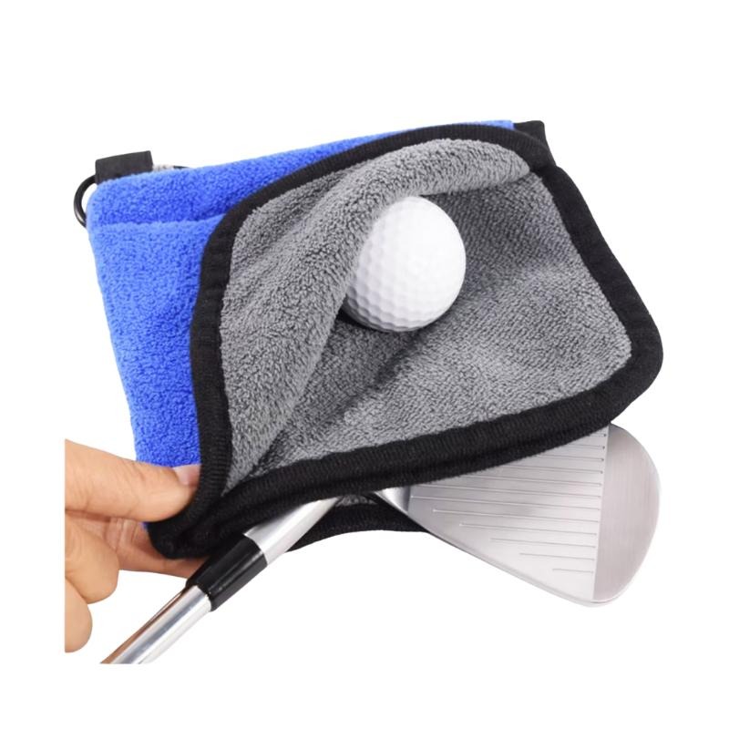 【鉑蒂高爾夫】🔥 雙層清潔毛巾【附掛勾】｜ 升級款 擦球巾 清潔毛巾 雙層設計 乾濕分離 高爾夫配件 擦球布-細節圖7