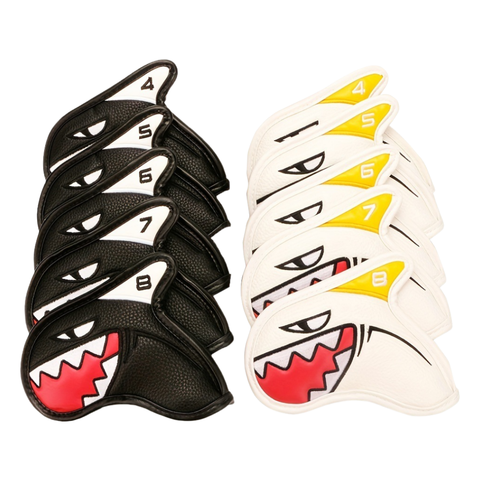 【鉑蒂高爾夫】🔥 經典鯊魚鐵桿套 ｜ 高爾夫 桿頭套 PU皮革 卡通 防潑水 高爾夫桿套 高爾夫用品 鐵桿 桿套 配件-細節圖8