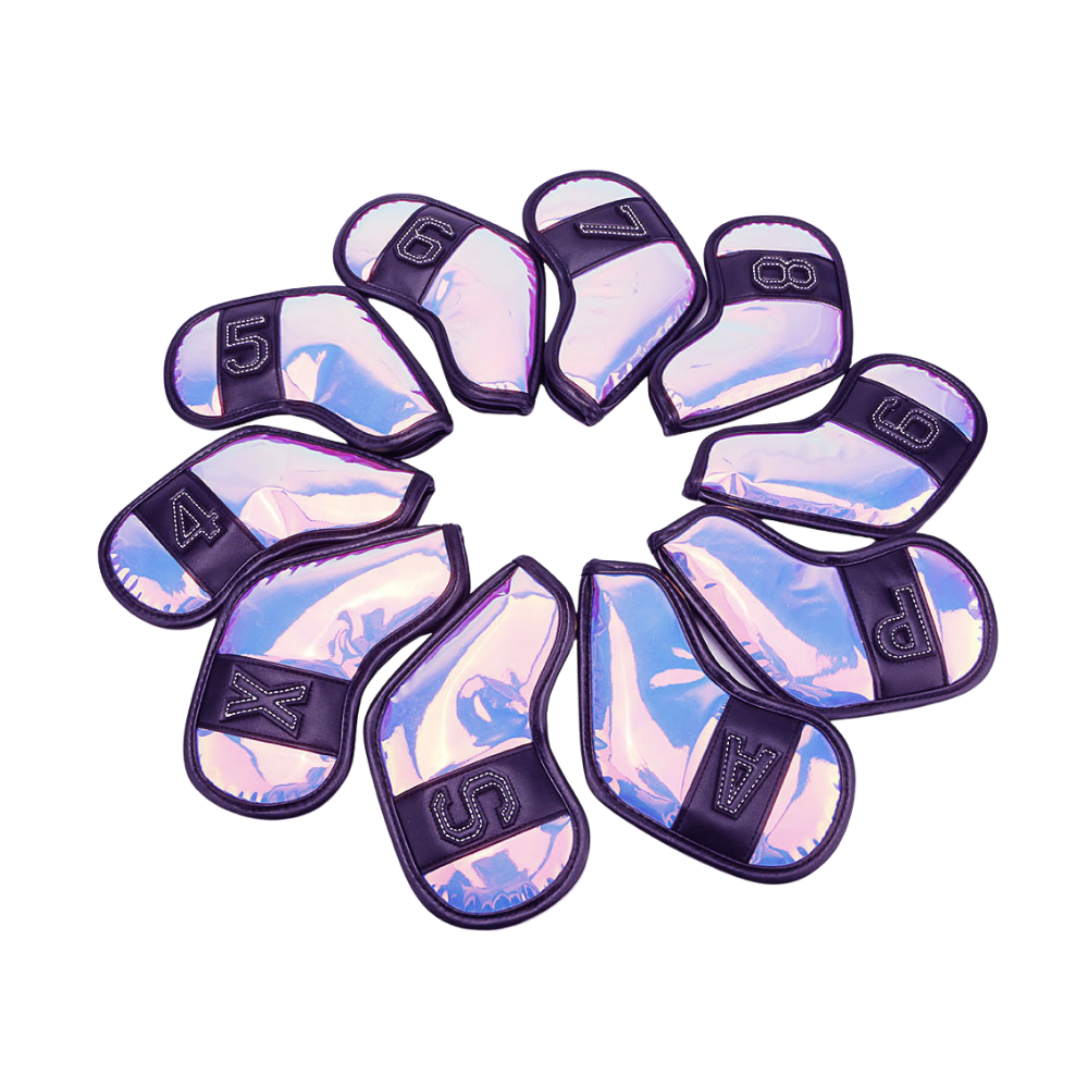 【鉑蒂高爾夫】🔥 紫色幻彩鐵桿套 ｜ 高爾夫球桿套 PU保護套 防潑水 鐵桿套 高爾夫桿套 鐵桿 配件 高爾夫鐵桿套-細節圖9