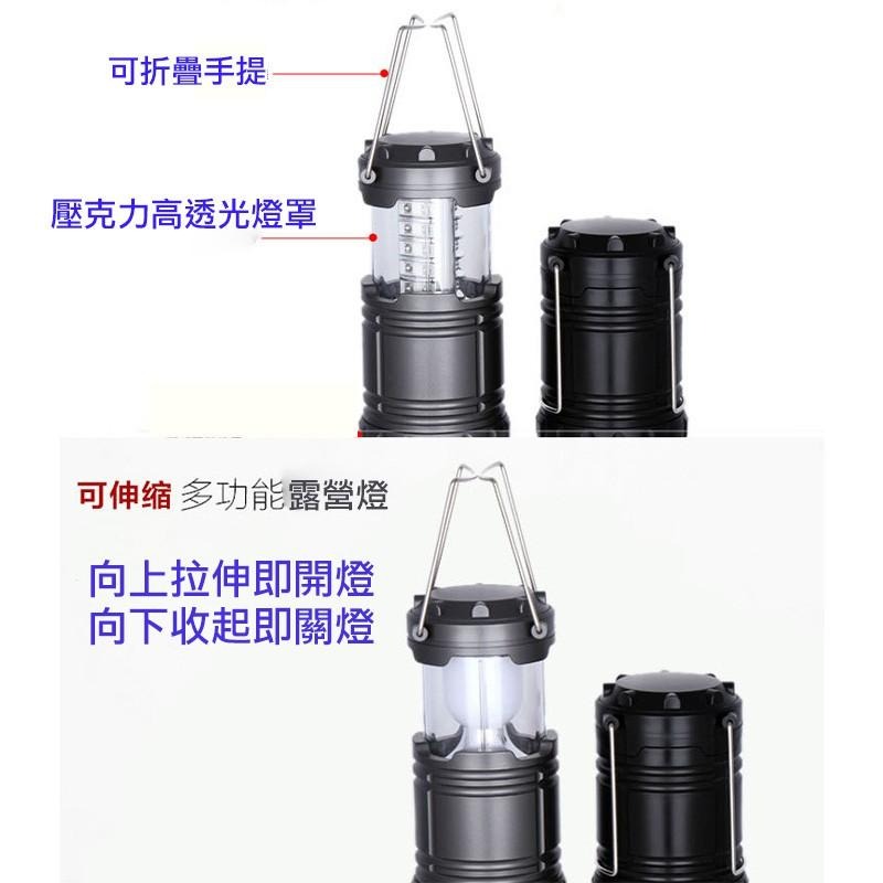 露營燈 可收納 颱風天 LED燈 30顆LED 手電筒 帳篷燈 走道燈 照明燈 可伸縮 小夜燈 登山 戶外 停電 露營-細節圖6