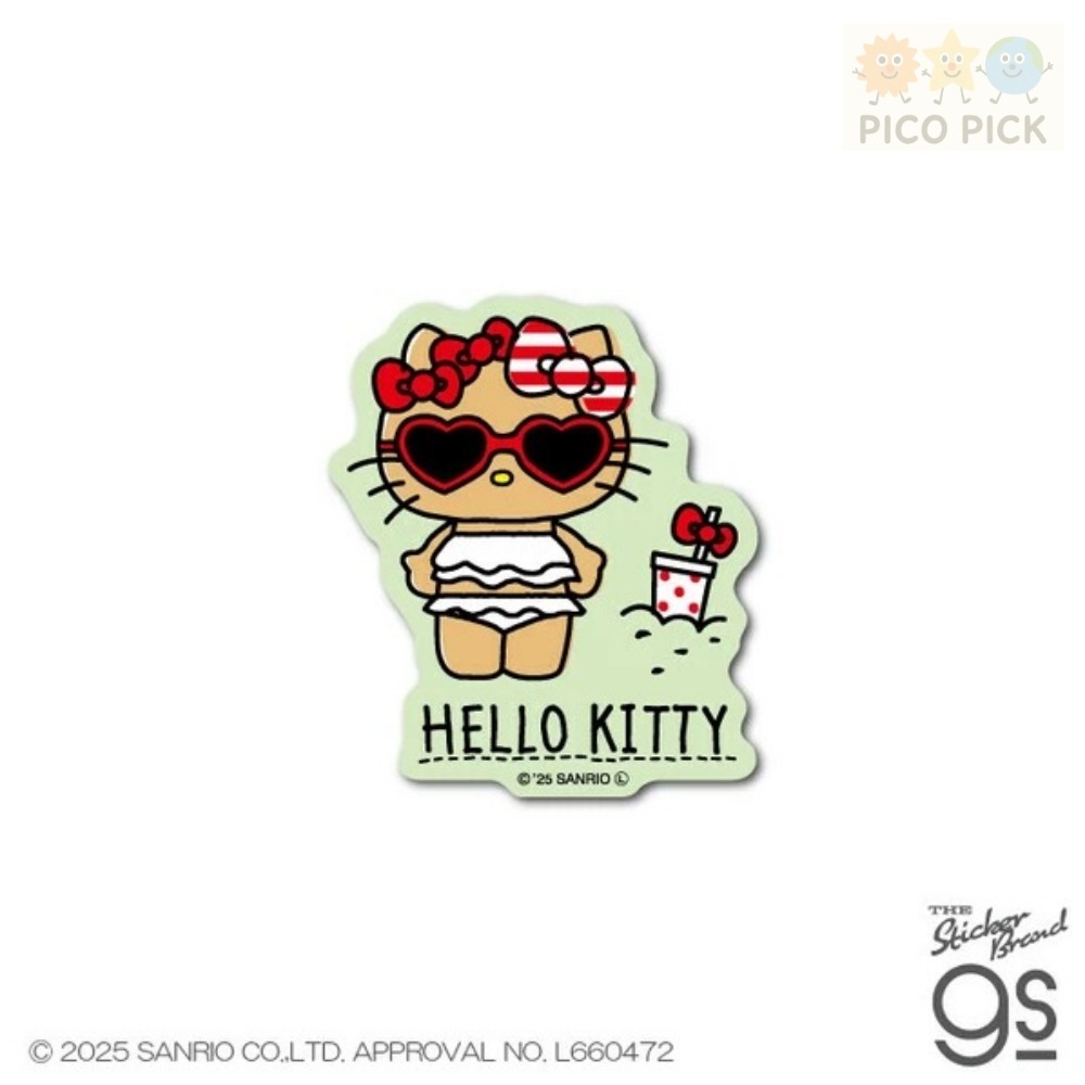 日本🇯🇵正版｜日燒Hello Kitty造型貼紙（2025夏季限定款）｜日曬Kitty 單款／整組販售-細節圖7