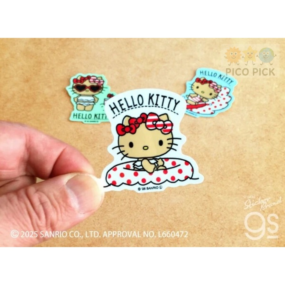 日本🇯🇵正版｜日燒Hello Kitty造型貼紙（2025夏季限定款）｜日曬Kitty 單款／整組販售-細節圖9