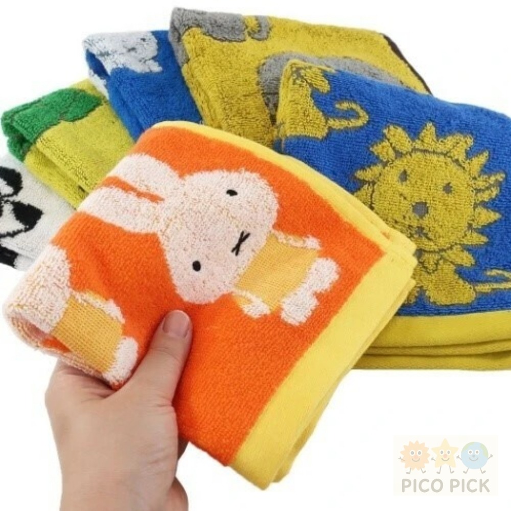 日本正版Miffy米飛兔 童趣手帕毛巾／純棉吸水方巾-細節圖2